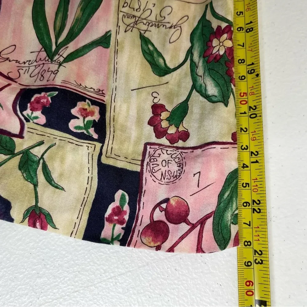 Vintage Pendleton Short Sleeve Camp Shirt Elastic Skirt Set Floral Rayon Women 6